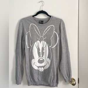 Disney Minnie Mouse Grey Sweater Size Medium